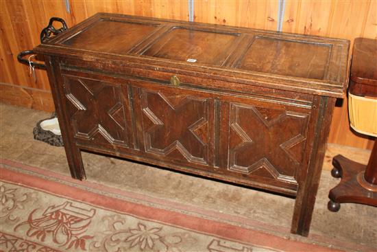 Panelled oak coffer